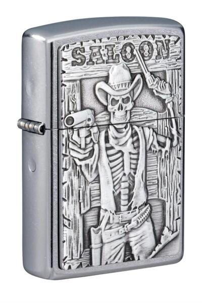 Zippo 207 Saloon Skull Emblem Çakmak