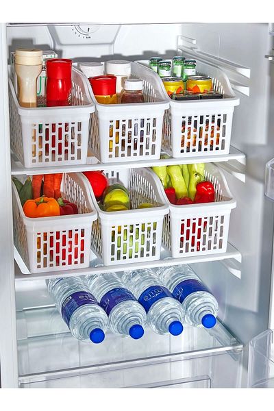Ecolux 6 Pieces - Multi-Purpose Refrigerator - Under Cabinet and Bathroom Sink Organizer