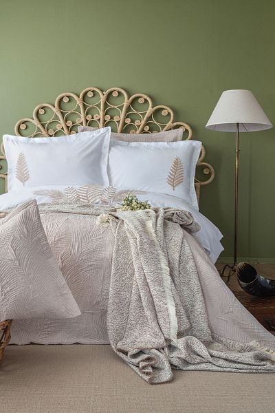 Apricitas HOME Foglia Timeless Prime Double Duvet Cover Set Bedspread Blanket Set of 3
