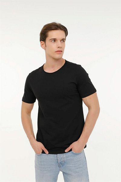Kinetix A10150994108010 4m M-sn234 Bsc Raw Edge 4fx Negru Tricou pentru bărbați