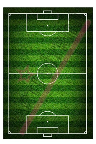 Partivitrini Futbol Sahası Temalı Pasta Kurabiye Üstü Gofret Plaka Baskısı