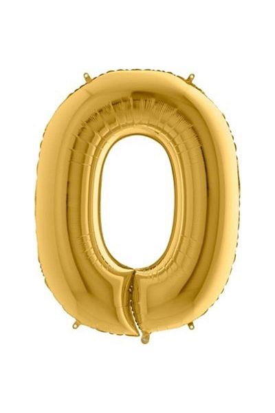 Partivitrini 0 Number 16 Inch Gold Color Foil Balloon 36 Cm