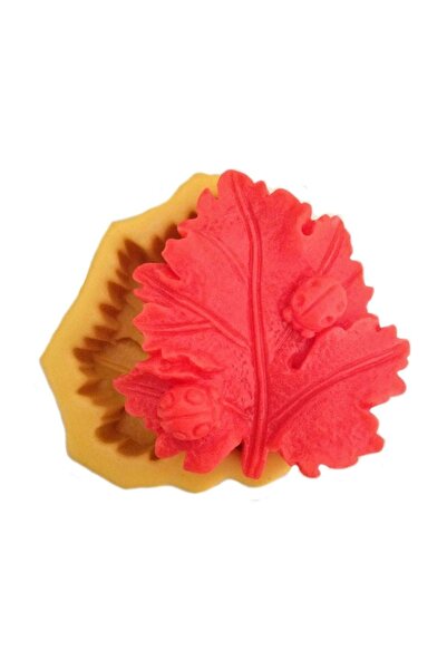 Partivitrini Ladybug Shaped Silicone Pastry and Candy Dough Mold on Leaves