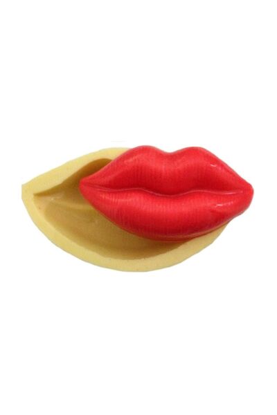 Partivitrini Dudak Şeklinde Silikon Pasta ve Seker Hamuru Kalibi 9x4x3 cm