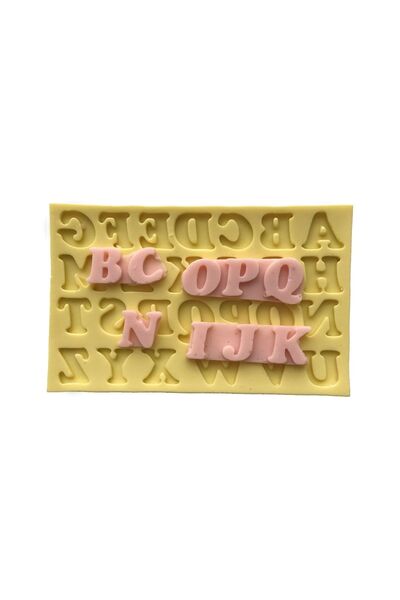 Partivitrini Alfabe Şeklinde Silikon Pasta Ve Seker Hamuru Kalibi 2x2x0,5 Cm