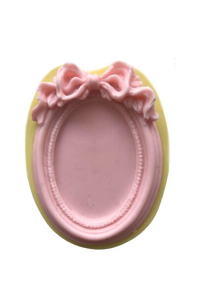 Partivitrini Oval Frame with Ribbon Silicone Pastry and Candy Dough Mold 12x1...