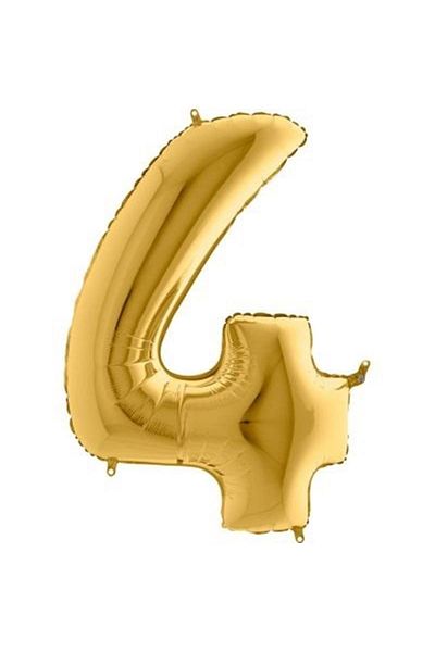 Partivitrini 4 Number 16 Inch Gold Color Foil Balloon 36 Cm