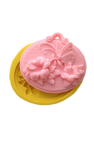 Partivitrini Butterfly and Flower Patterned Silicone Pastry and Candy Dough Mold