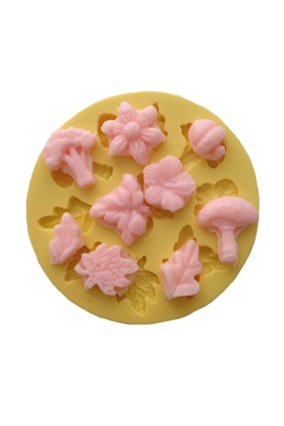 Partivitrini Çeşitli Çiçekler Şeklinde Silikon Pasta ve Seker Hamuru Kalibi