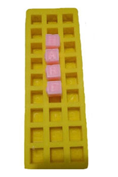 Partivitrini Kare Şeklinde Harflar Silikon Pasta ve Seker Hamuru Kalibi 1,5x1...