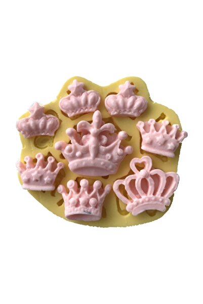 Partivitrini 8 Li Kral Ve Kraliçe Tacı Şeklinde Silikon Pasta ve Seker Hamuru...