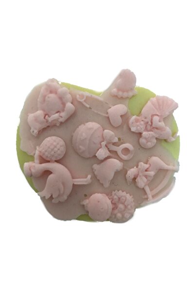 Partivitrini Bebek Eşyaları Temalı Silikon Pasta ve Seker Hamuru Kalibi 1x1x0...