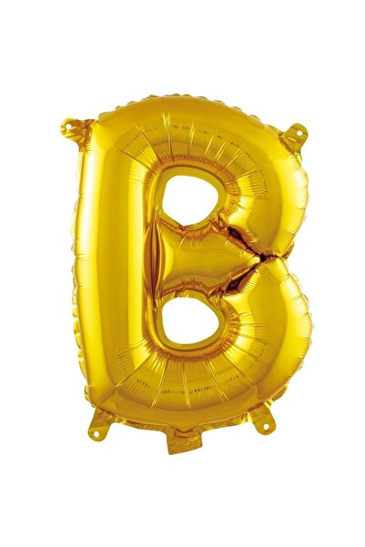 Partivitrini Letter B 16 Inch Gold Color Foil Balloon 36 cm