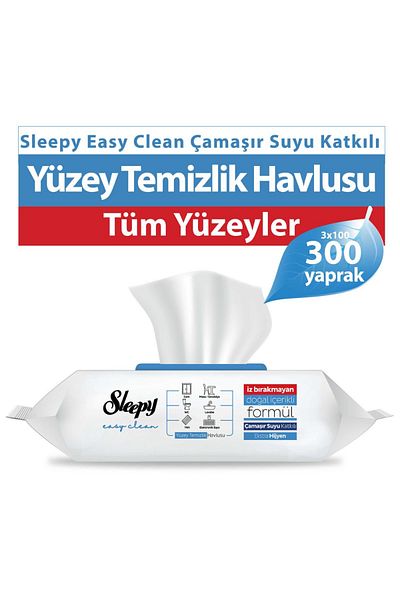 Sleepy Easy Clean White Soap Added Surface Cleaning Towel 300 SHEETS