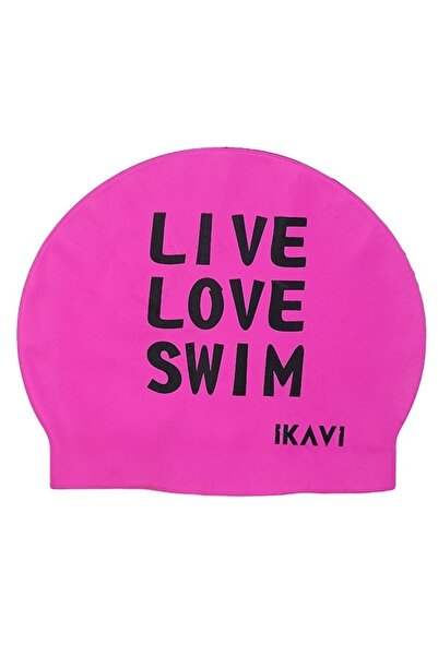 İKAVİ Силіконовий боне з принтом Love Live Swim (РОЖЕВИЙ)