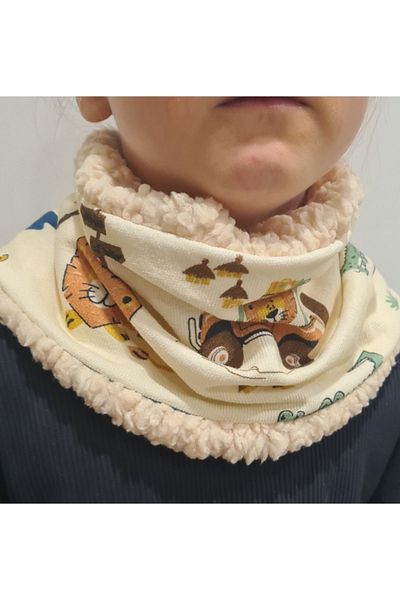Leylace New Model_ Leylace Combed Cotton and Teddy Fabric Children's Neck Collar-2