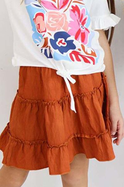 Riccotarz Floral Printed Tile Skirt Frill Set for Girl