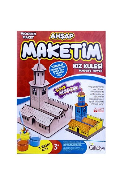 Genel Markalar MAKET BOYANABİLİR  KIZ KULESİ 3 RENK AKRİLİK BOYA EĞİTİCİ OYUN...