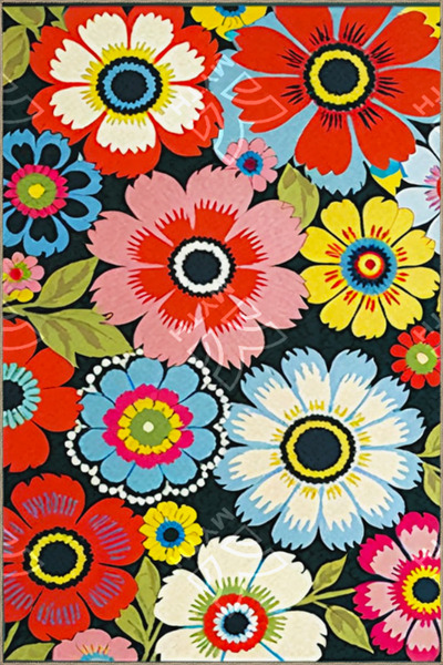 Rugs Modern Halı قاعدة منسوجة ذات طابع زهري وسجادة قابلة للغسل MYTH5