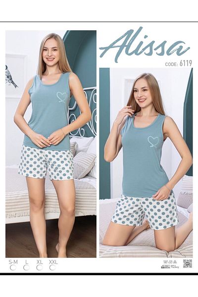 Alissa Set pantaloni scurți de pijama din bumbac pentru femei 6119