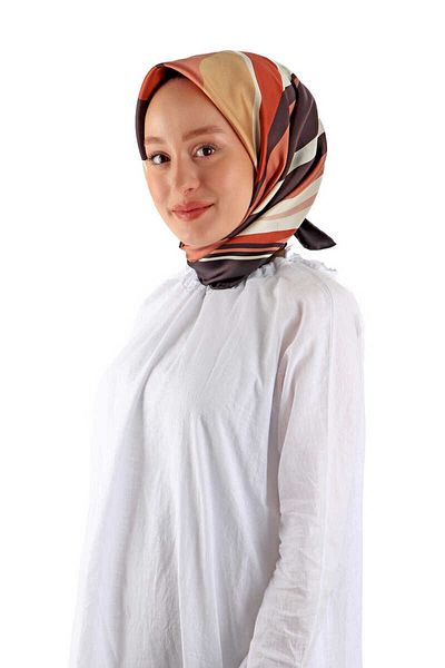 Bursa İpek وشاح حريري Twill - نمط موجة نحاسية