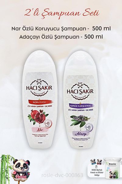 Hacı Şakir Pomegranate 2 in 1 and Sage Shampoo - 500 ml, ROSIE