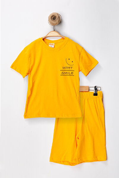 MUTTİ With Smile Shorts and T-shirt Set for Kids