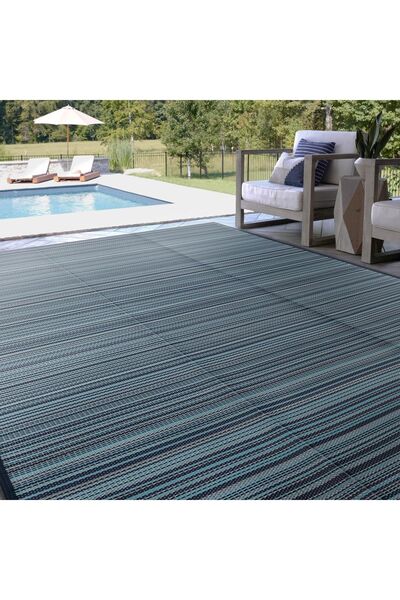 CRAFT HOME Katlanabilir Plastik Hasır Halı Kilim Piknik Plaj Park Bahçe Teras Veranda