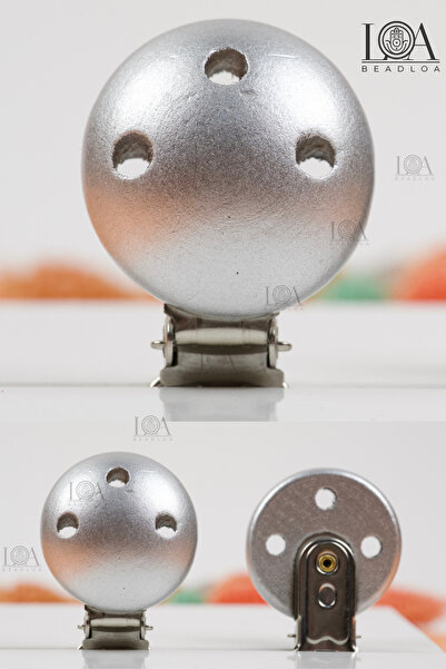 LANDOFACCESSORY Colorful Wooden Pacifier Clip - Silver Pacifier Chain and Mus...