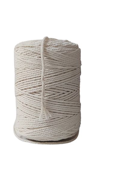 724 AVM 700 gr Εκρού Χρώμα Μακραμέ Σχοινί 3 Mm 3 Twist για Τσάντα, Κουρτίνα, Χόμπι κ.λπ.