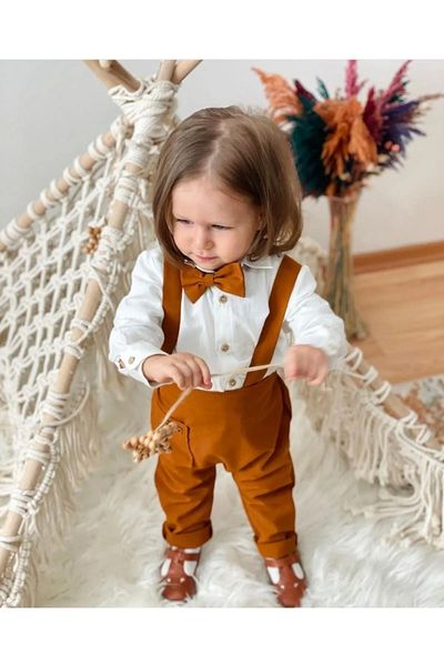 Ares Kids Fashion Καφέ Παιδική και Βρεφική Σαλοπέτα - Εορταστικό Δώρο ΜΟΝΟ