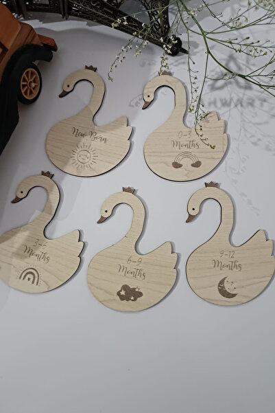 AHWART Kuğu Model Ahşap Bebek Dolap Organizer Kıyafet Askı Ayırıcı