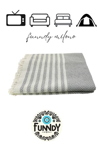 FUNNDY Milano Pike Single Knitted Patterned Fringed - 170x220 Cm