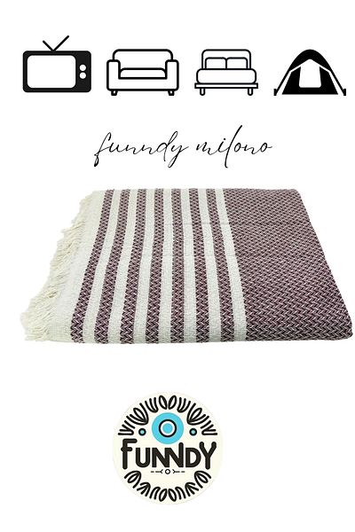 FUNNDY Milano Pike Single Knitted Patterned Fringed - 170 x 220 Cm