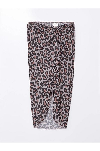 LC Waikiki Dámské pareo LCW DREAM s elastickým pasem s leopardím vzorem