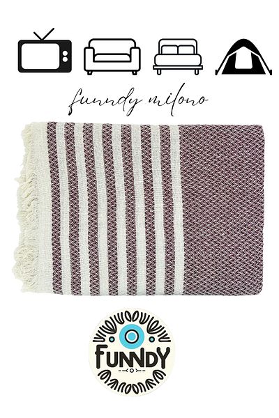 FUNNDY Milano Pike Single Knitted Patterned Fringed - 170 x 220 Cm