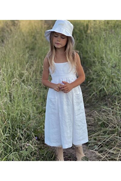 Mayla Keten Sırt Detaylı Elbise