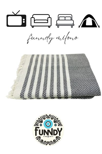 FUNNDY Milano Pike Single Knitted Patterned Fringed - 170x220 Cm