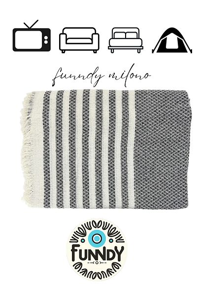 FUNNDY Milano Pike Single Knitted Patterned Fringed - 170x220 Cm