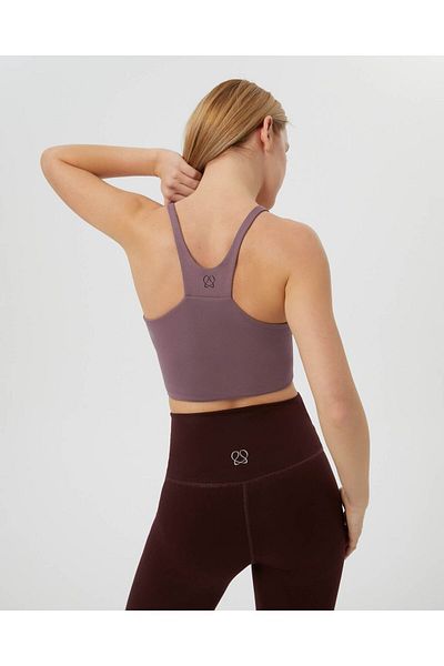Ayma Active Lilac Swimmer Strap Square Collar Yoga Pilates Sports Bra