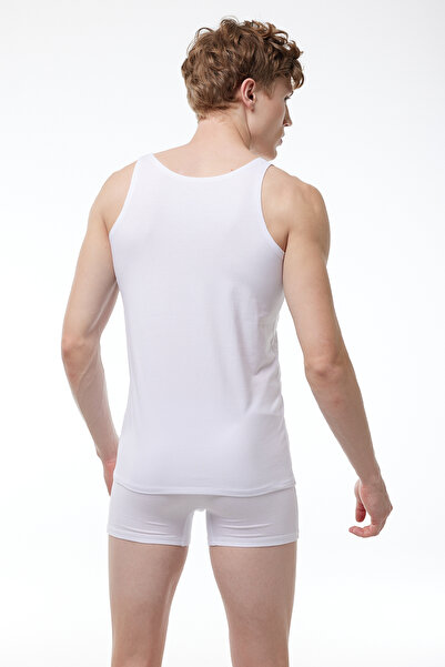 Malabadi White Modal Tank Top - Ανδρικό, Λεπτό λουράκι, Χωρίς ίχνη 013