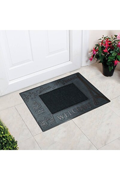 Myfloor Paris Temalı Toz Tutucu Kauçuk Kapı Önü Paspası Bordo