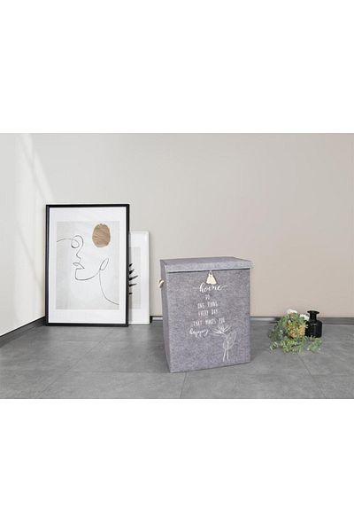 Çeyiz Diyarı Mega Coffee Box με τσόχινο καπάκι γκρι
