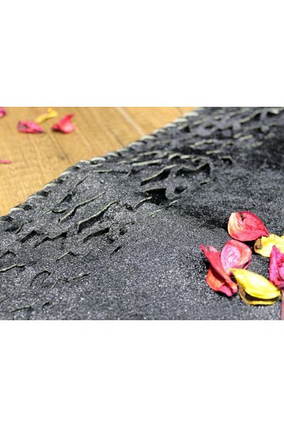 Çeyiz Diyarı Seljuk Velvet Double Layer Runner Black