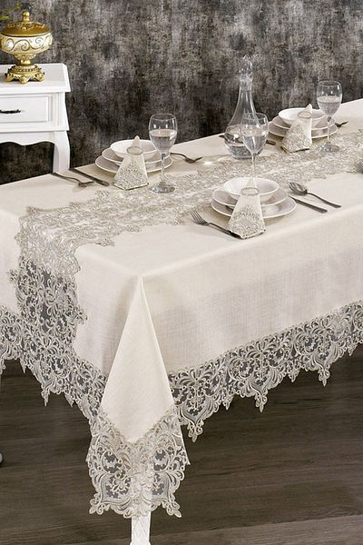Çeyiz Diyarı French Laced Palace Lace Dining Set - 25 Pieces