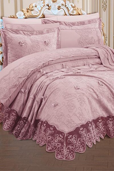 Çeyiz Diyarı طقم زفاف مطرز من الشنيل المكون من 10 قطع