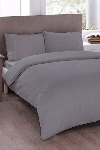 Çeyiz Diyarı Σετ Παπλωματοθήκη Pure Διπλή Γκρι