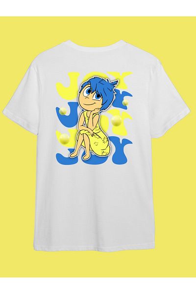 Touz Moda Unisex T-shirt - Αντεστραμμένο πρόσωπο και χαρακτήρες τυπωμένο