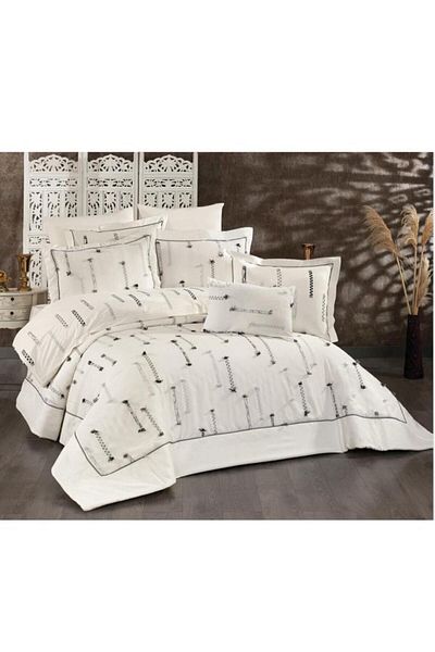 Çeyiz Diyarı Çise 10 Piece Double Dowry Set Black - Gray