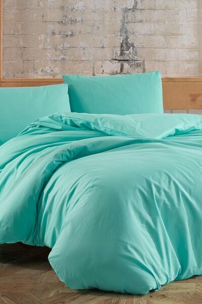 Çeyiz Diyarı طقم غطاء لحاف مزدوج مع ملاءة مطاطية من اللوز باللون الفيروزي